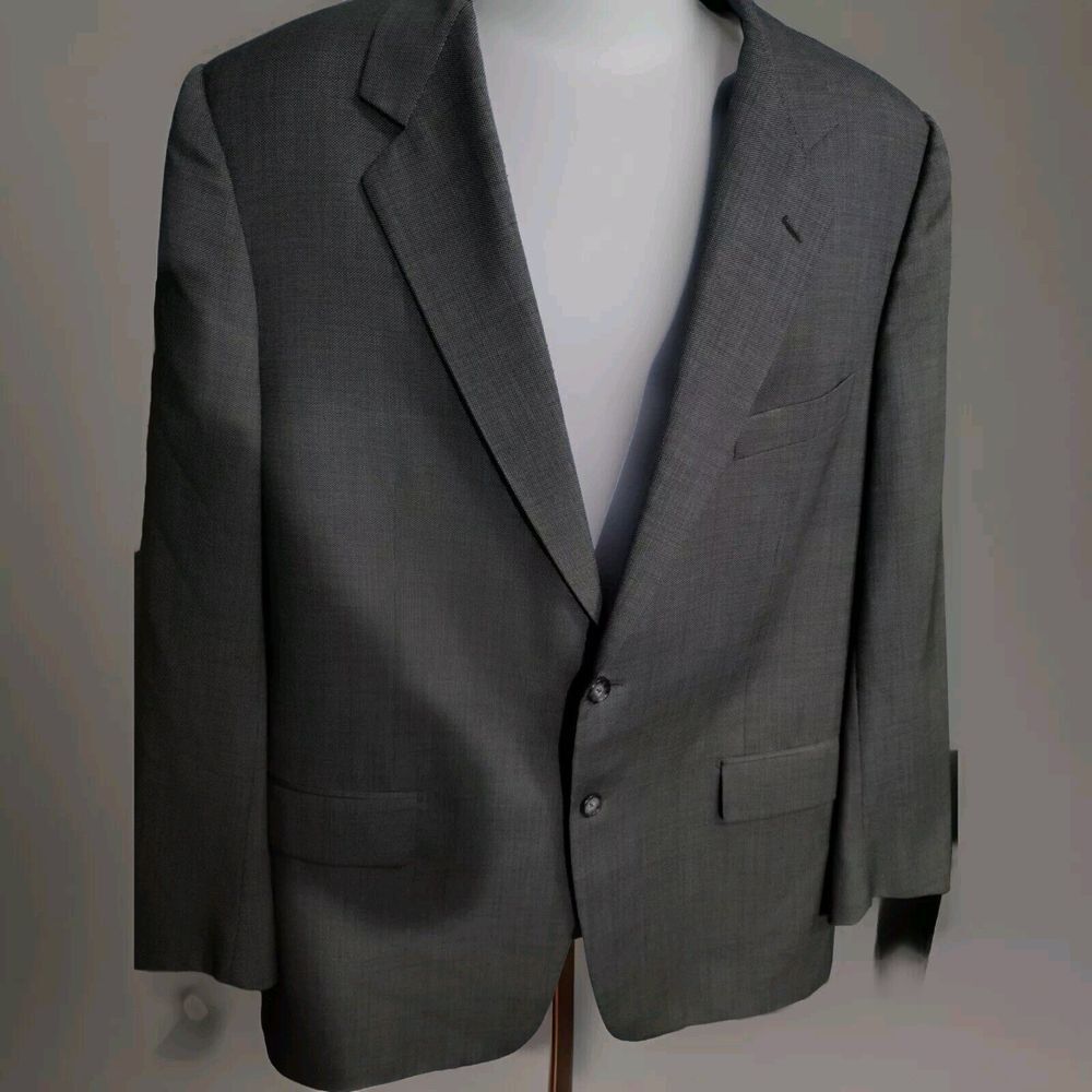 Corneliani Men's Gray Virgin Wool Sz 44 Super 120's Extra Fine Merino Blazer 848
